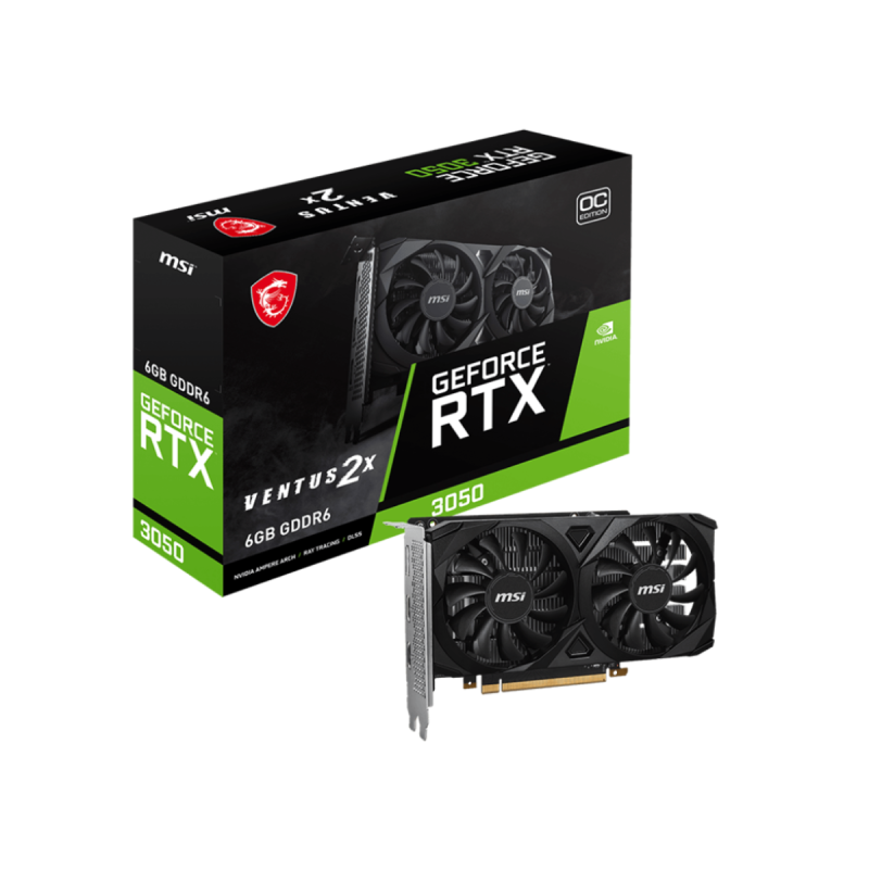 Placa De Video Msi Geforce Rtx 3050 Ventus 2X 6G Oc