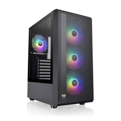 Gabinete Tt S200 Mid-Tower Tg Fan Argb X4 Black 
