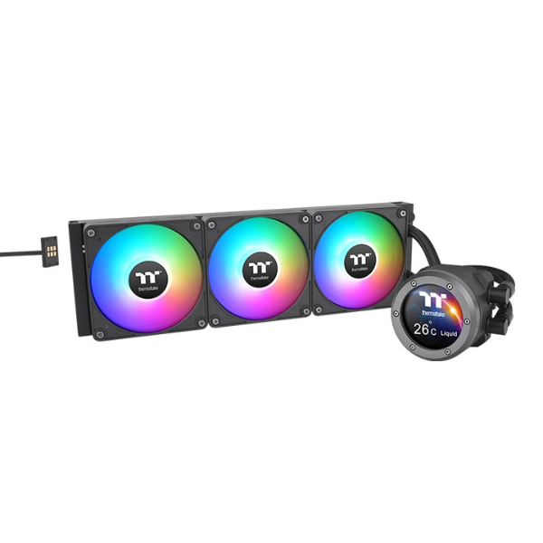 Water Cooling Thermaltake Th360 V2 Ultra Ex Argb Sync Aio 360Mm Black Water Block 2.1Inch Lcd