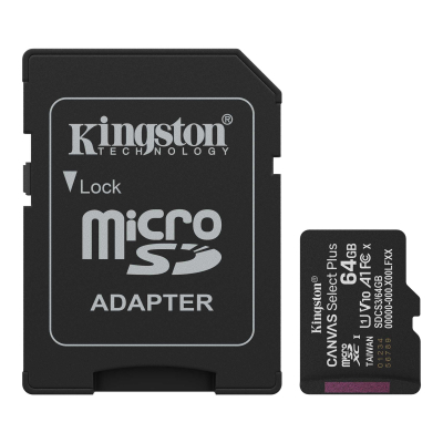 Microsd Kingston 64Gb C/Adap Gen3 100Mb/S Canvas S Plus Cl10 