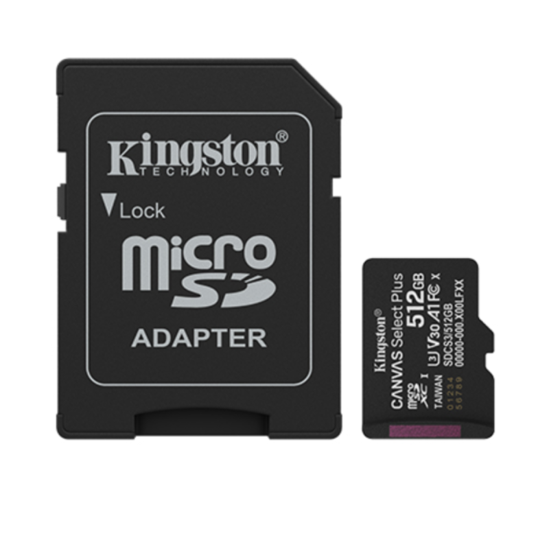 Microsd Kingston 512Gb C/Adap Gen3 150Mb/S Canvas S Plus Cl10