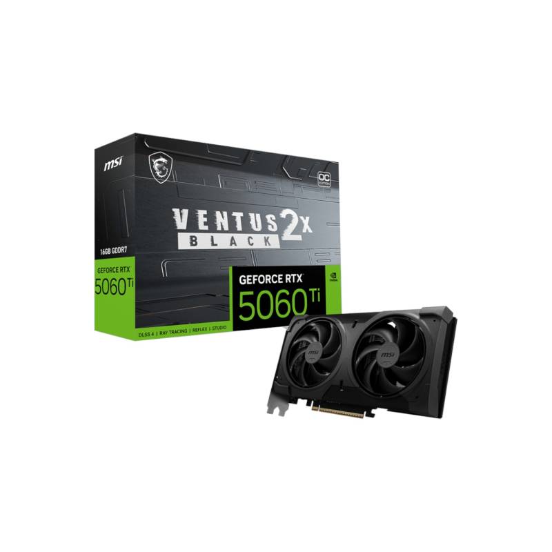 Placa De Video Msi Geforce Rtx 5060 Ti Ventus 2X Oc Black Plus 16G