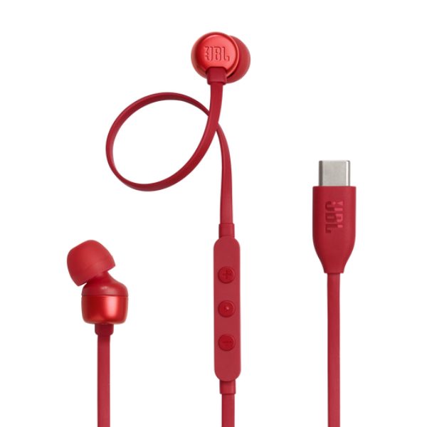 Auriculares Jbl T310C Cableado Usb C Rojo